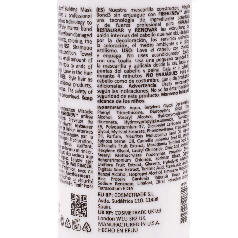 Rebond Miracle Bond3 Building Mask 89ml - maschera ristrutturante