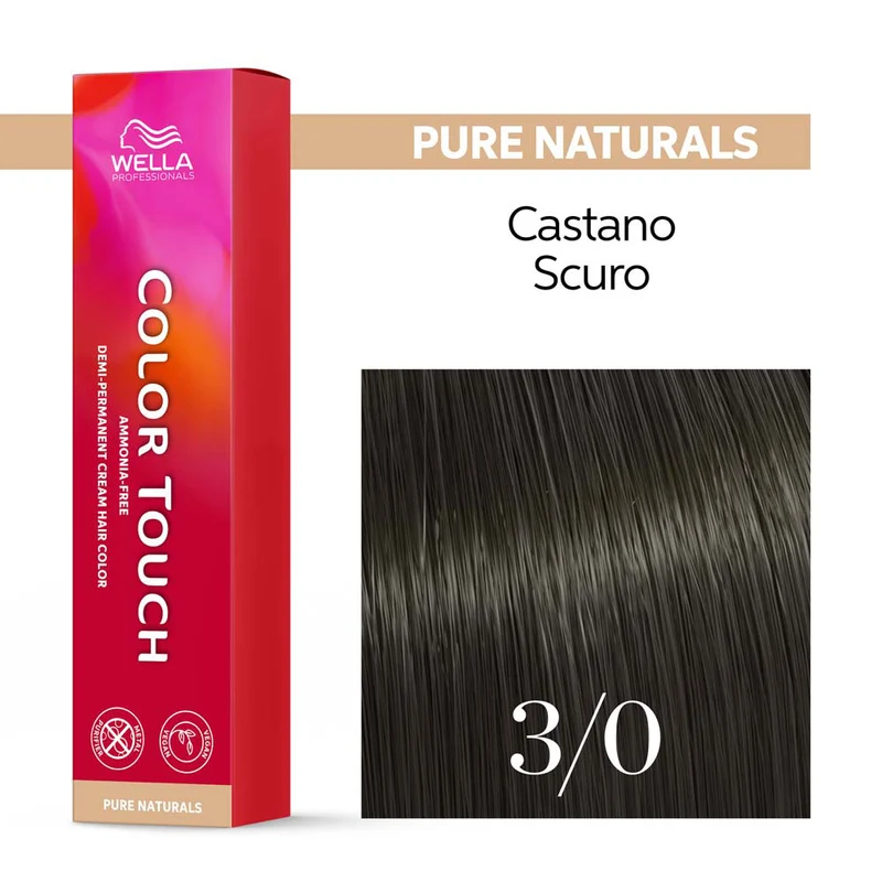 Wella Color Touch Pure Naturals 3/0 Castano Scuro 60ml - colore semipermanente senza ammoniaca