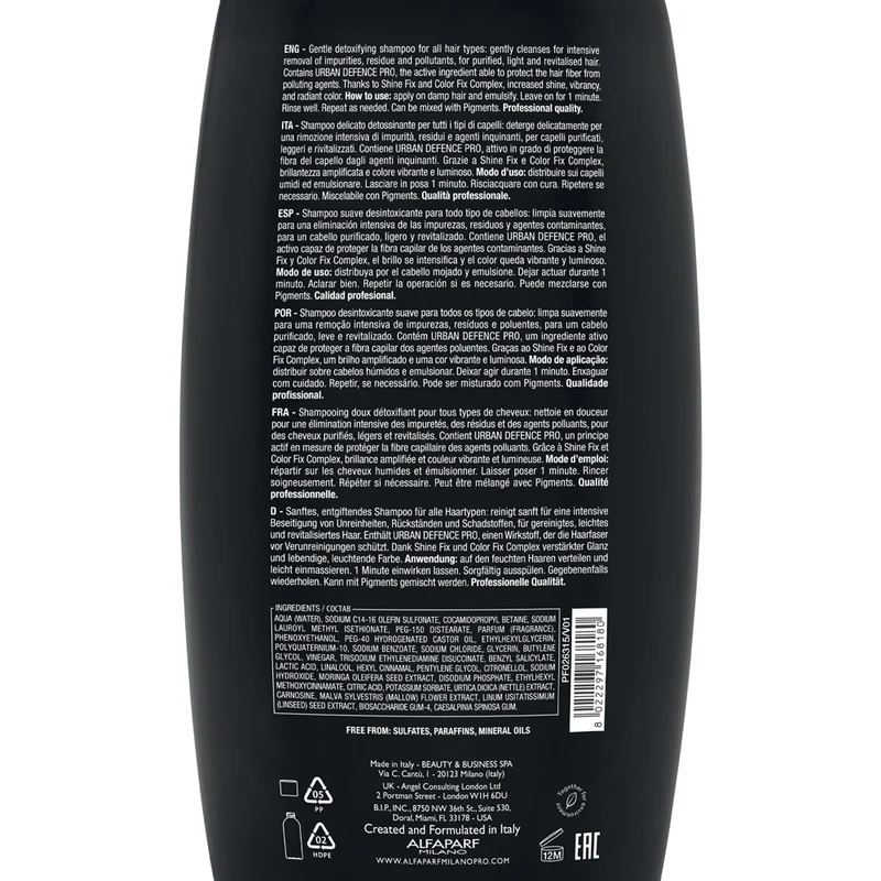 Alfaparf Milano Semi Di Lino Sublime Detoxifying Low Shampoo 1000ml - shampoo delicato detossinante