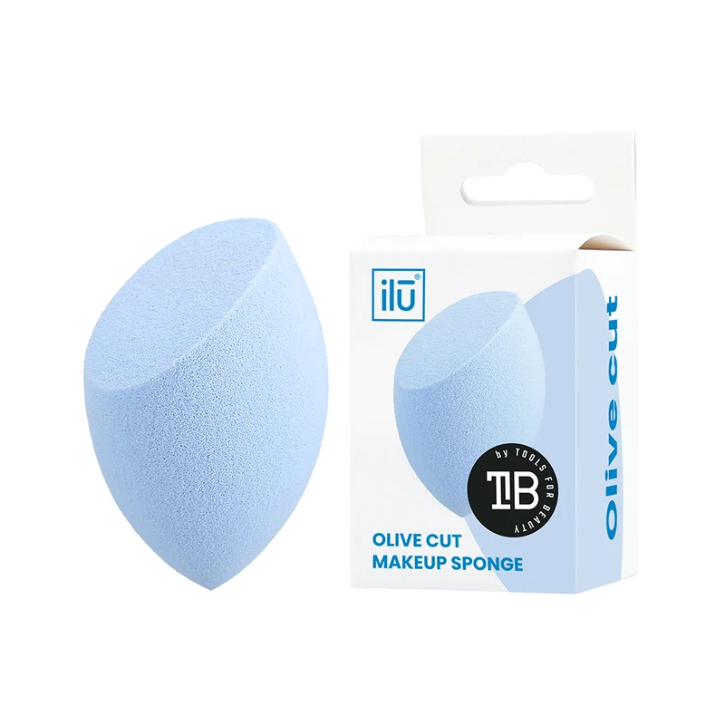 Ilū Make Up Olive Cut Sponge Blue - spugnetta make up