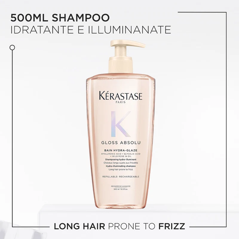 Kerastase Gloss Absolu Bain Hydra Glaze 500ml - shampoo anticrespo illuminante
