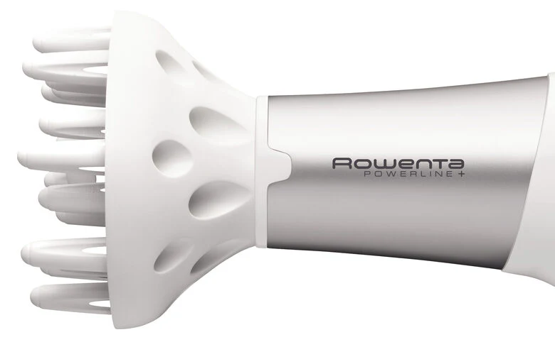 Rowenta CV5090F0 Powerline+ Asciugacapelli con Diffusore e Generatore di Ioni, Asciugatura Veloce, 2300 W, Argento/Bianco
