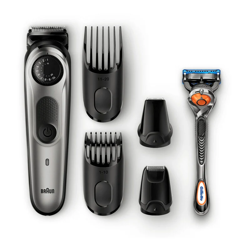 Braun Regolabarba BT7020, Rasoio Barba Elettrico Uomo E Tagliacapelli – Nero/Grigio