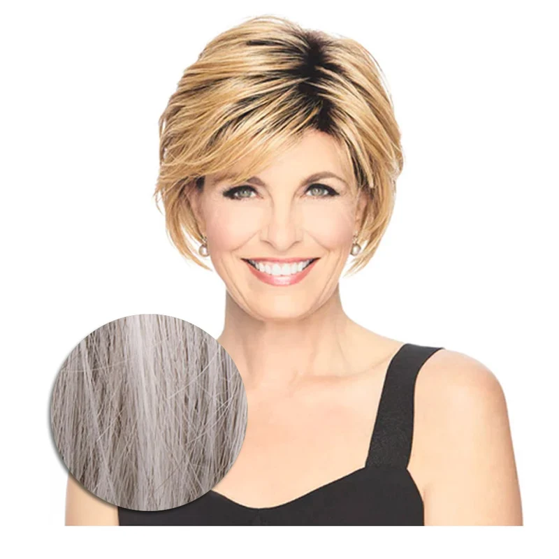 Hairdo Shattered Bob Parrucca a Caschetto Grigio Chiaro