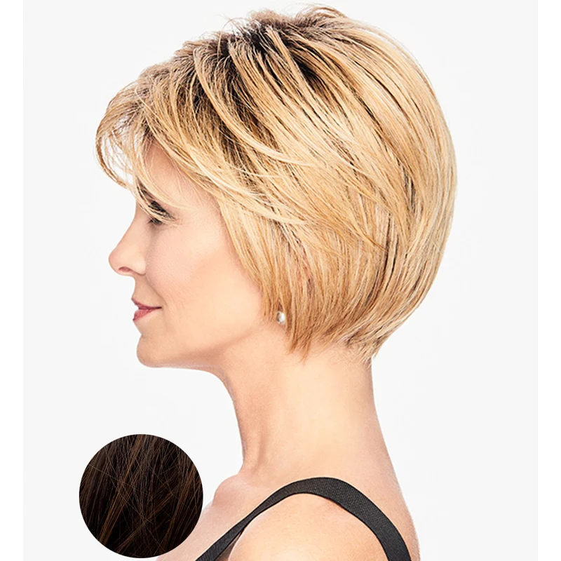 Hairdo Shattered Bob Parrucca a Caschetto Castano Medio Ramato Cioccolato