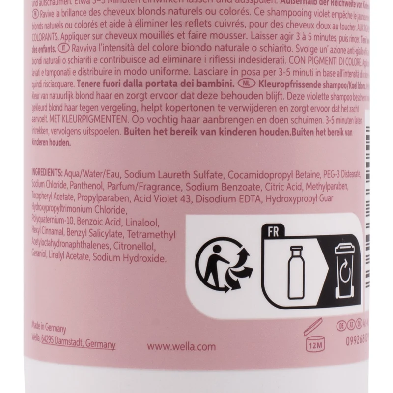 Wella Invigo Blonde Recharge Shampoo 300ml - shampoo antigiallo