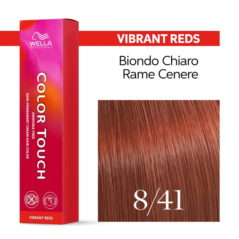 Wella Color Touch Vibrant Reds 8/41 Biondo Chiaro Rame Cenere 60ml - colore semipermanente senza ammoniaca