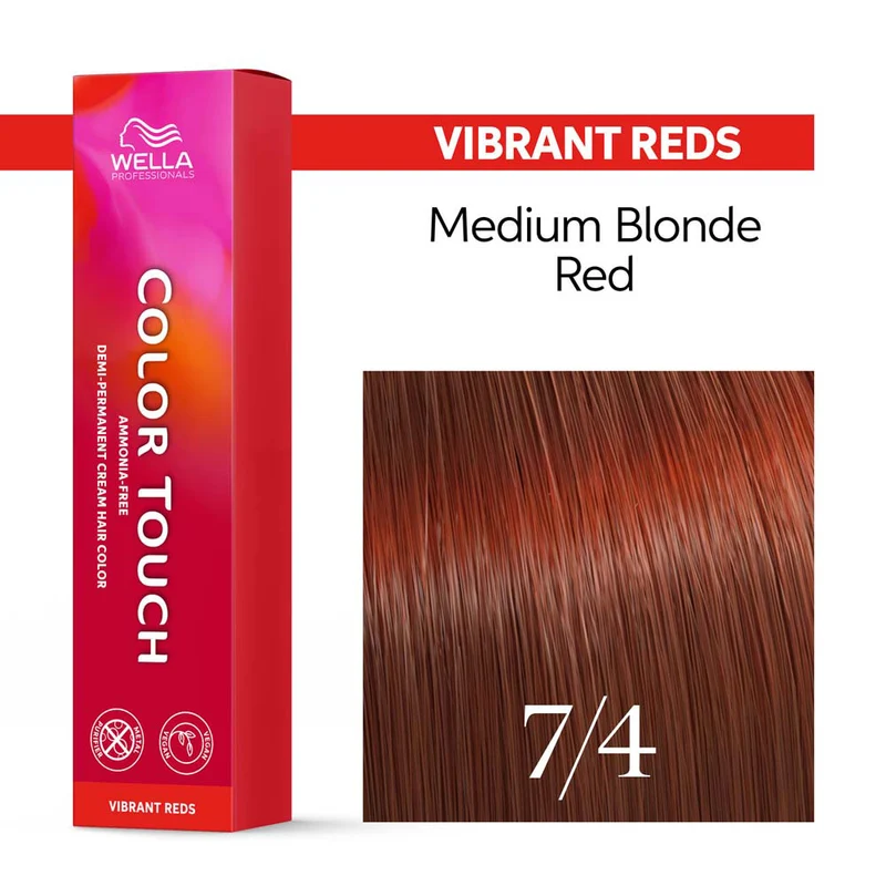 Wella Color Touch Vibrant Reds 7/4 Biondo Medio Ramato 60ml - colore semipermanente senza ammoniaca