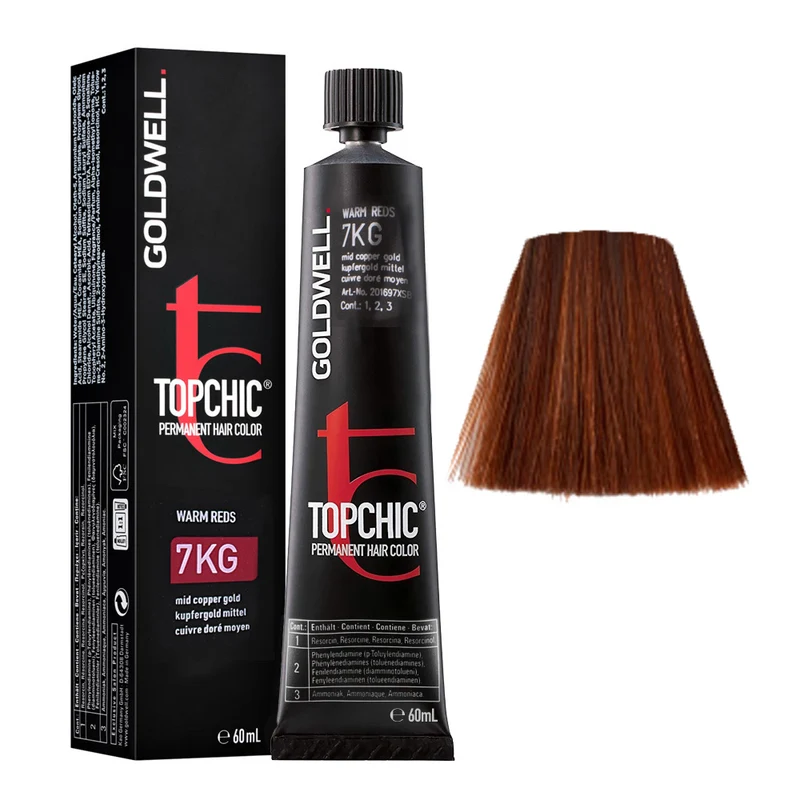 Goldwell Topchic Tube 7KG Copper Gold Medium 60ml - colore permanente in tubo