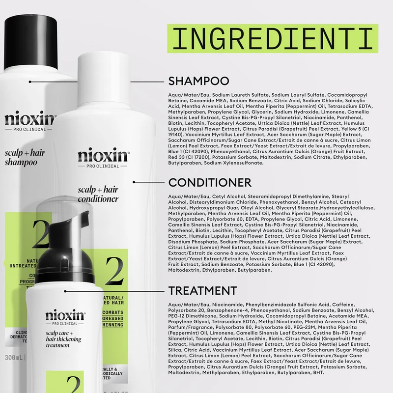 Nioxin Sistema 2 Kit Trifasico 150ml - kit anti assottigliamento avanzato