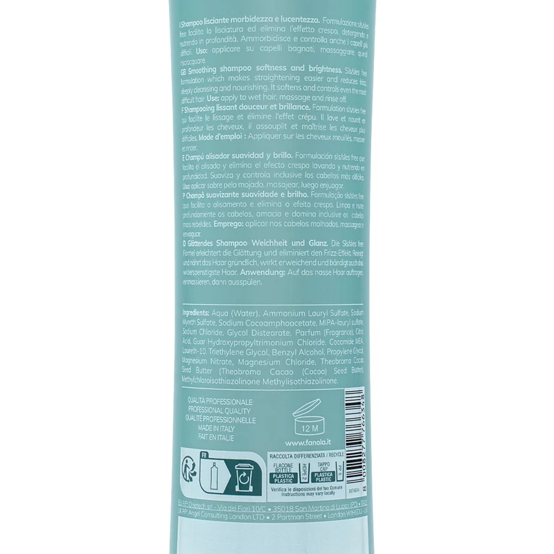 Fanola Wonder Smooth Extra Care Shampoo 350ml - shampoo lisciante
