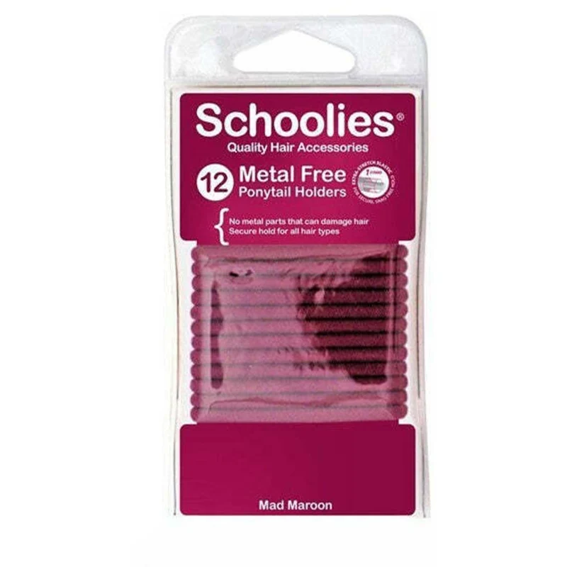 Metal Free Ponytail Holders 12pc mad maroon
