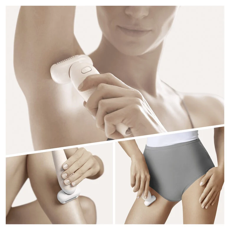 Braun Silk-épil 9 Flex 9-002 - Epilatore Elettrico Donna Bianco/Oro Con Testina Flessibile Per Un’Epilazione Più Semplice