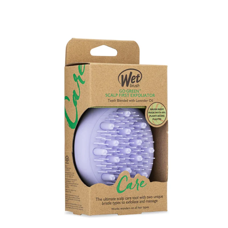 WetBrush Pro Go Green Scalp - spazzola massaggiante esfoliante con olio di lavanda