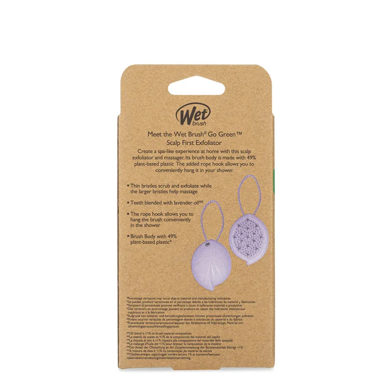 WetBrush Pro Go Green Scalp - spazzola massaggiante esfoliante con olio di lavanda