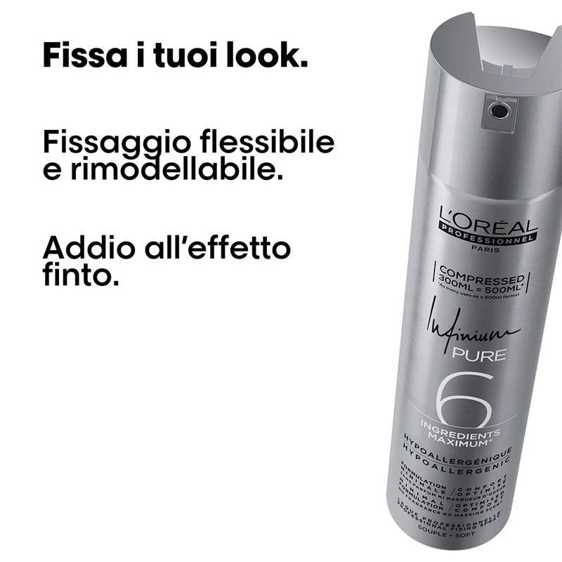 L'Oreal Hairspray Infinium Pure Soft 300ml - lacca tenuta leggera