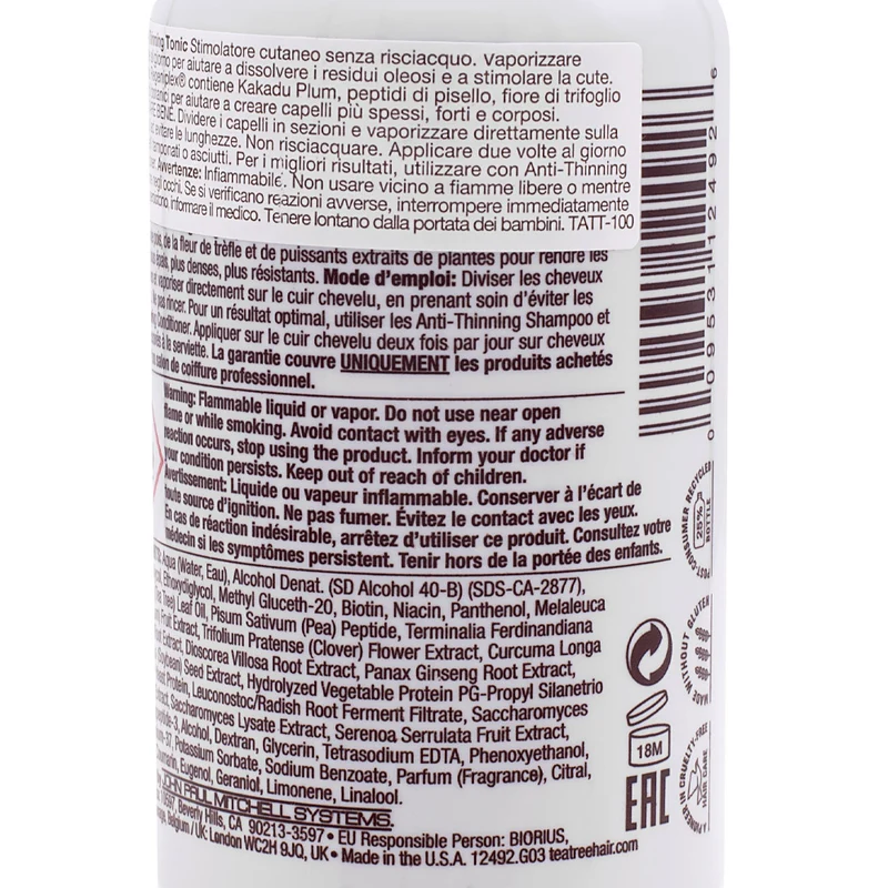 Paul Mitchell Tea Tree Scalp Care Anti- Thinning Tonic 100ml - rivitalizzante cutaneo intensivo
