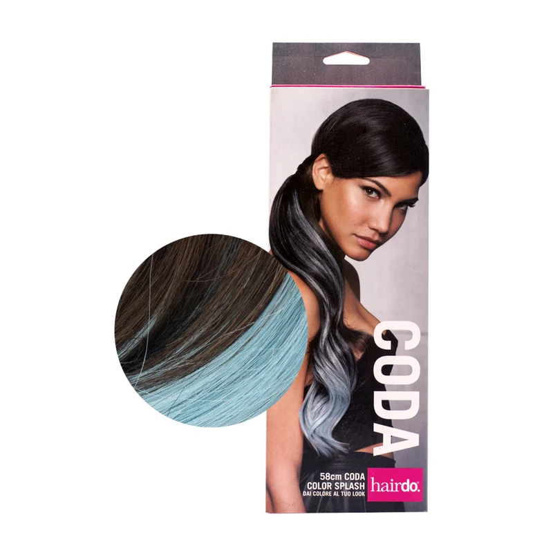 Hairdo Coda Color Splash Chestnut/ Blue 58cm - coda celeste su castano medio