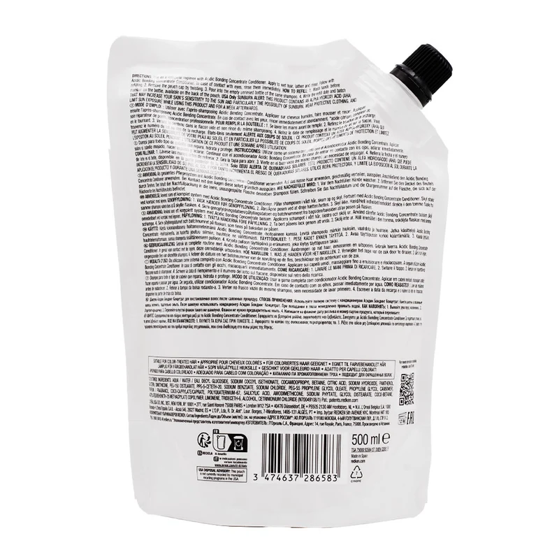 Redken Acidic Bonding Concentrate Refill Shampoo 500ml - eco- ricarica shampoo capelli danneggiati e trattati