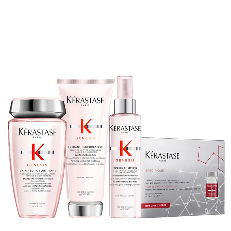 Kerastase Bain Hydra-Fortifiant 250ml Fondant 200ml Defense Thermique 150ml Cure Anti-Chute Intensive 30x6ml