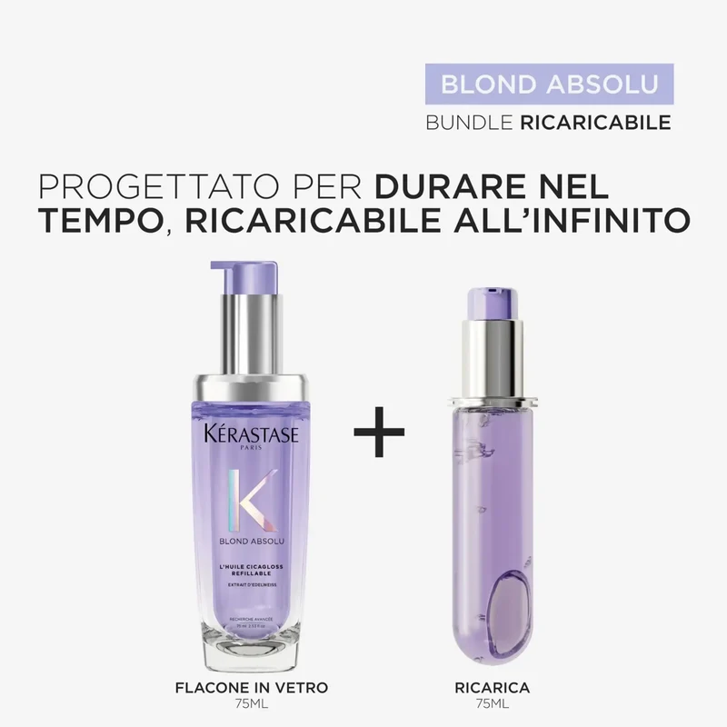 Kérastase Blond Absolu L’Huile Cicagloss 75 ml – Olio Illuminante per Capelli Biondi o Decolorati