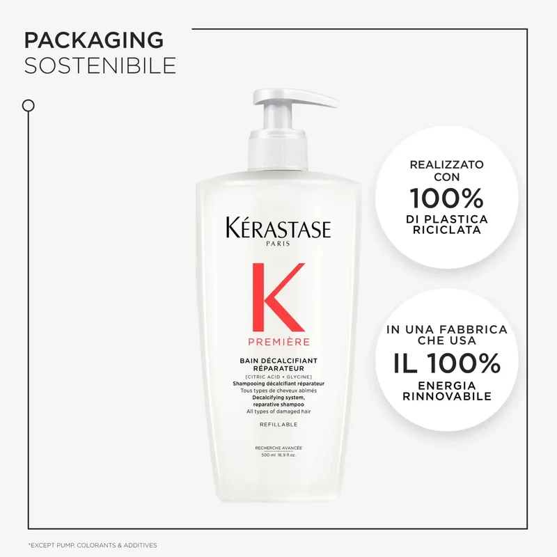 Kérastase Shampoo Capelli Danneggiati Première Bain Décalcifiant Réparateur 500 ml Ricaricabile