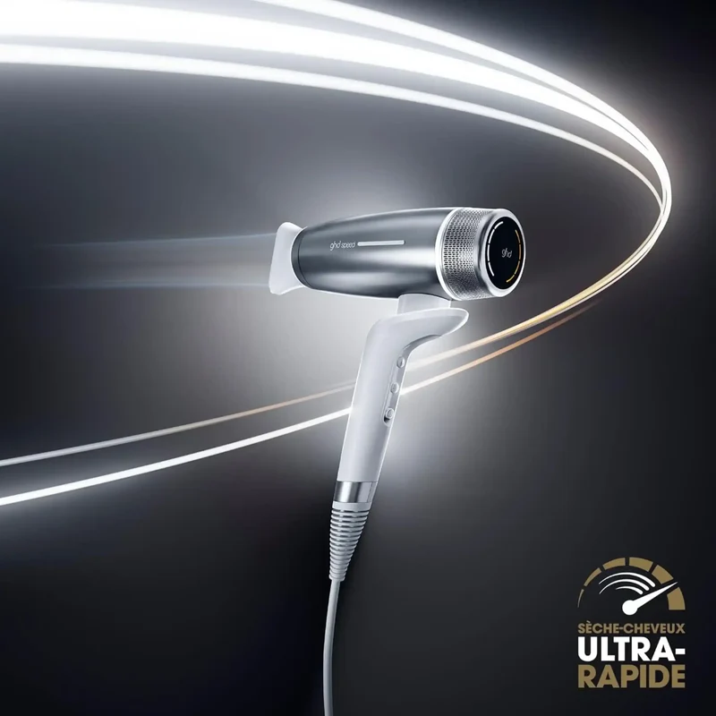 ghd Speed Ionic Hair Dryer Bianco – Asciugacapelli Professionale Ionico Ultra Veloce