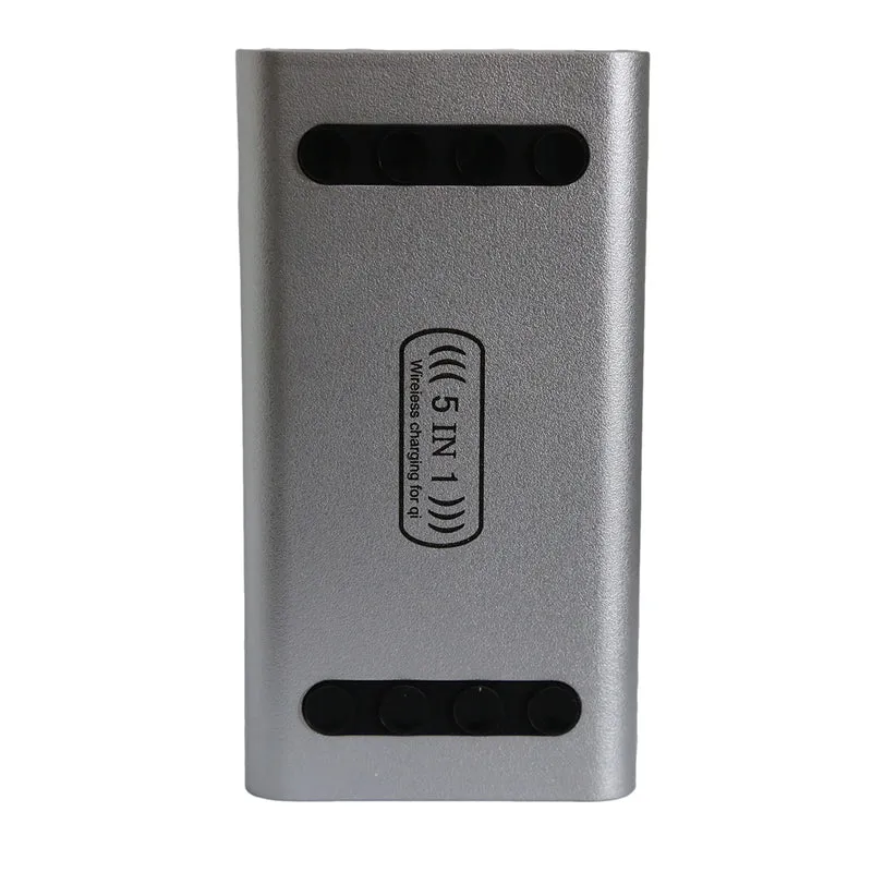Power Bank 5 in 1 caricatore Wireless senza fili Qi led 10000mAh batteria