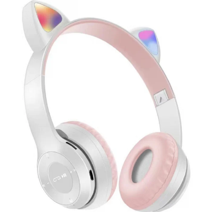Cuffie stereo bluetooth 5.0 senza filo con orecchie di gatto led colorati
