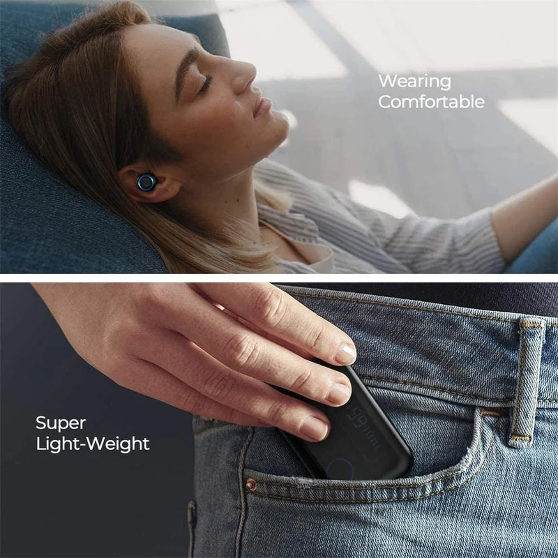 Cuffie Bluetooth 5.0 Senza Fili in Ear Impermeabile Auricolari con Display LED