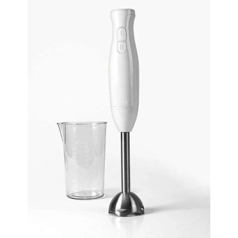 Frullatore Ad Immersione 200w Lama Acciaio Inox Tritatutto Minipimer e bicchiere da 500 ml