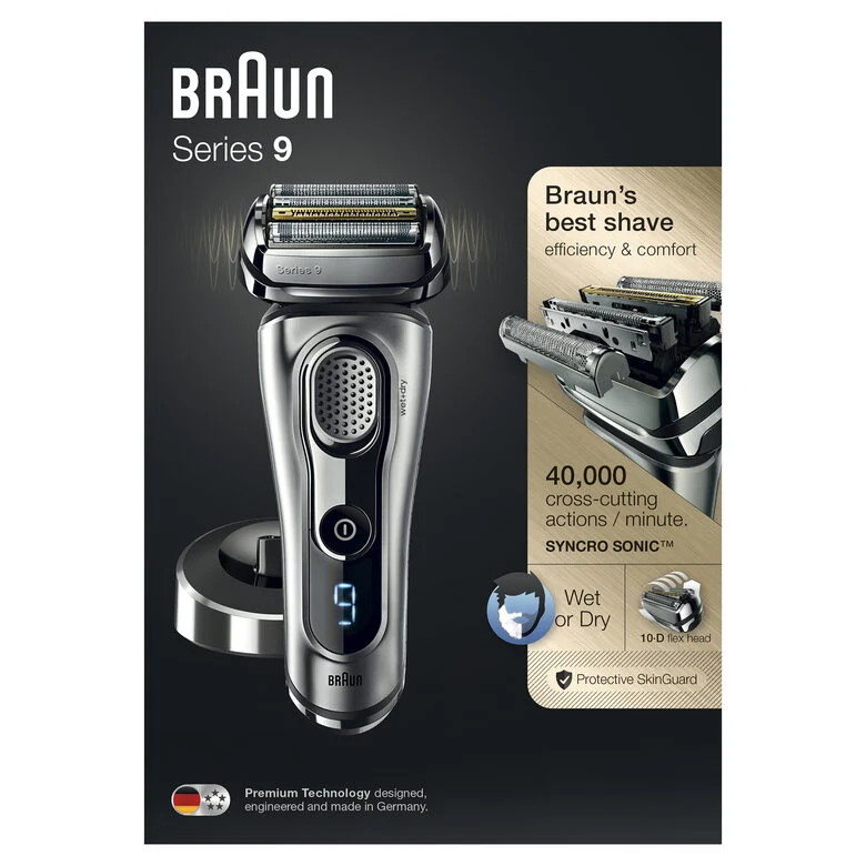 Braun Series 9 9260s Wet&Dry Rasoio Trimmer Argento