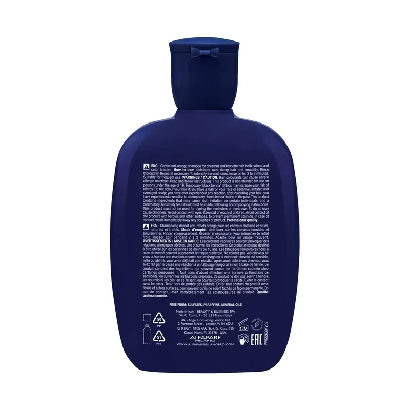 Alfaparf Semi di Lino Anti-Orange Low Shampoo 250ml - Shampoo Delicato Anti-Arancio per Capelli Castani e Bruni