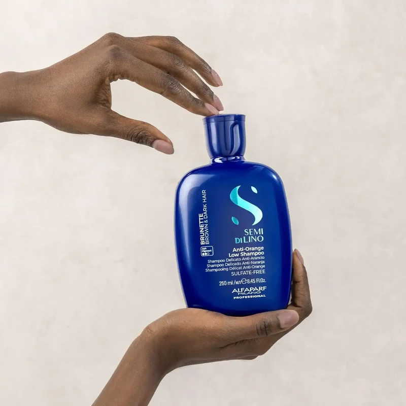 Alfaparf Semi di Lino Anti-Orange Low Shampoo 250ml - Shampoo Delicato Anti-Arancio per Capelli Castani e Bruni