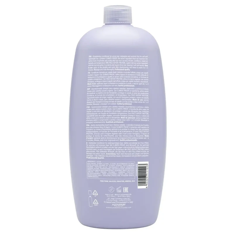 Alfaparf Semi di Lino Smoothing Low Shampoo 1000ml - Shampoo Lisciante per Capelli Crespi