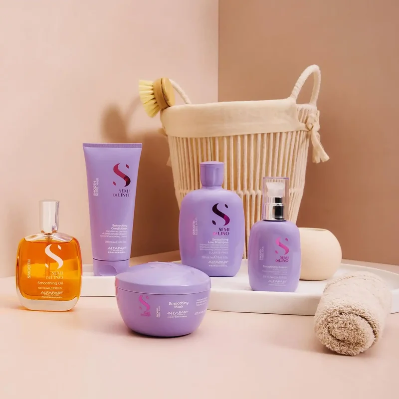Alfaparf Semi di Lino Smoothing Low Shampoo 1000ml - Shampoo Lisciante per Capelli Crespi