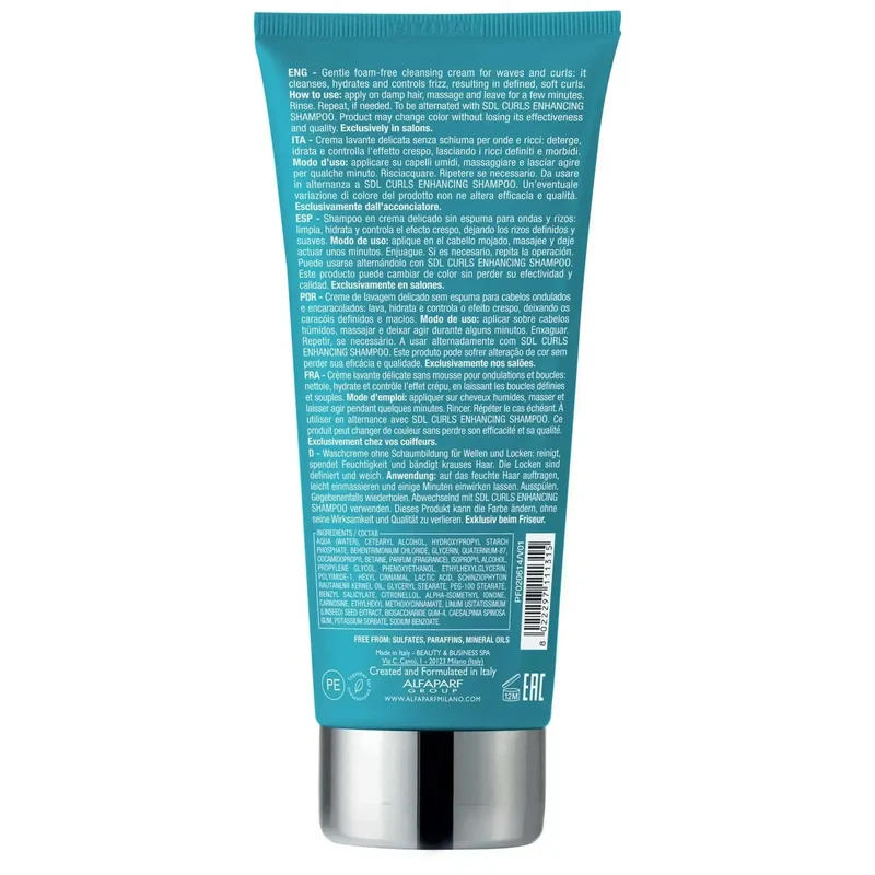 Alfaparf Semi di Lino Hydrating Co-Wash 200ml - Crema Lavante Idratante per Capelli Ricci e Mossi