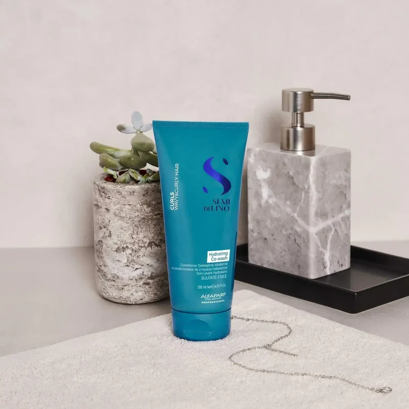 Alfaparf Semi di Lino Hydrating Co-Wash 200ml - Crema Lavante Idratante per Capelli Ricci e Mossi