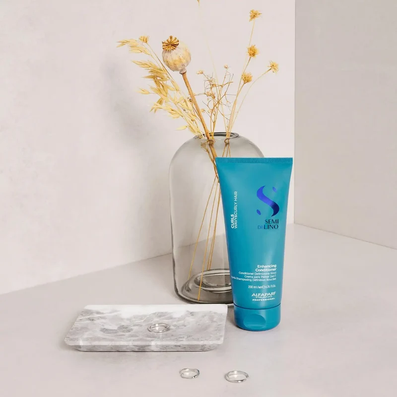 Alfaparf Semi di Lino Enhancing Conditioner 200ml - Balsamo Nutriente per Capelli Ricci e Mossi