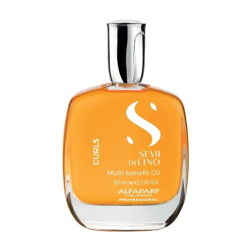 Alfaparf Semi di Lino Multi-Benefit Oil 100ml - Olio Multiuso per Capelli Ricci e Mossi