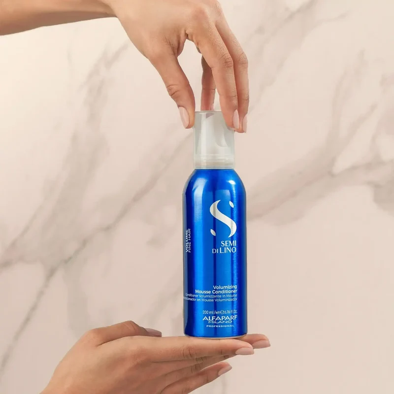 Alfaparf Semi di Lino Volumizing Mousse Conditioner 200ml - Balsamo in Mousse per Capelli Fini