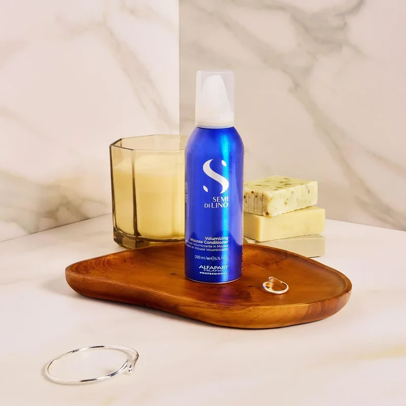 Alfaparf Semi di Lino Volumizing Mousse Conditioner 200ml - Balsamo in Mousse per Capelli Fini
