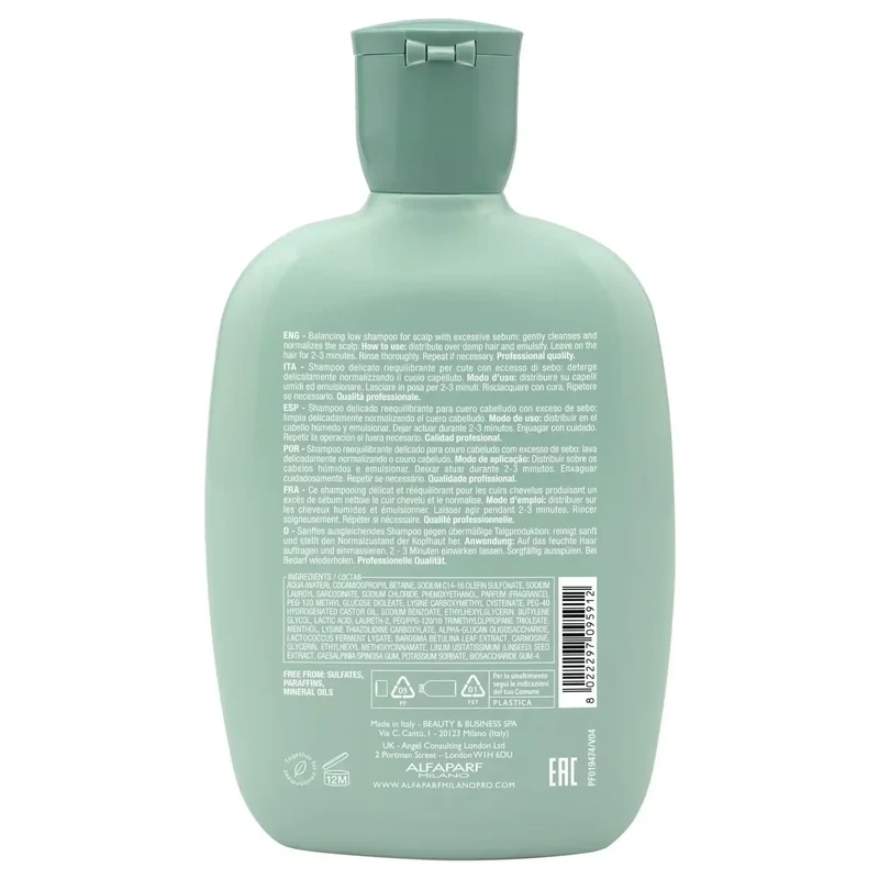 Alfaparf Semi di Lino Balancing Low Shampoo 250ml - Capelli Grassi e Oleosi