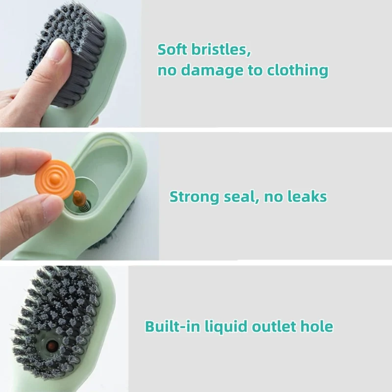 Spazzola multifunzione per scarpe e indumenti con contenitore per liquido
