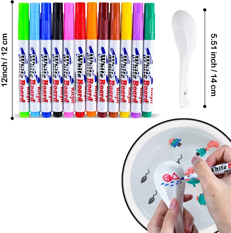 Penna ad acqua magica 12 pezzi penna magica per pittura ad acqua magica penna a inchiostro galleggiante