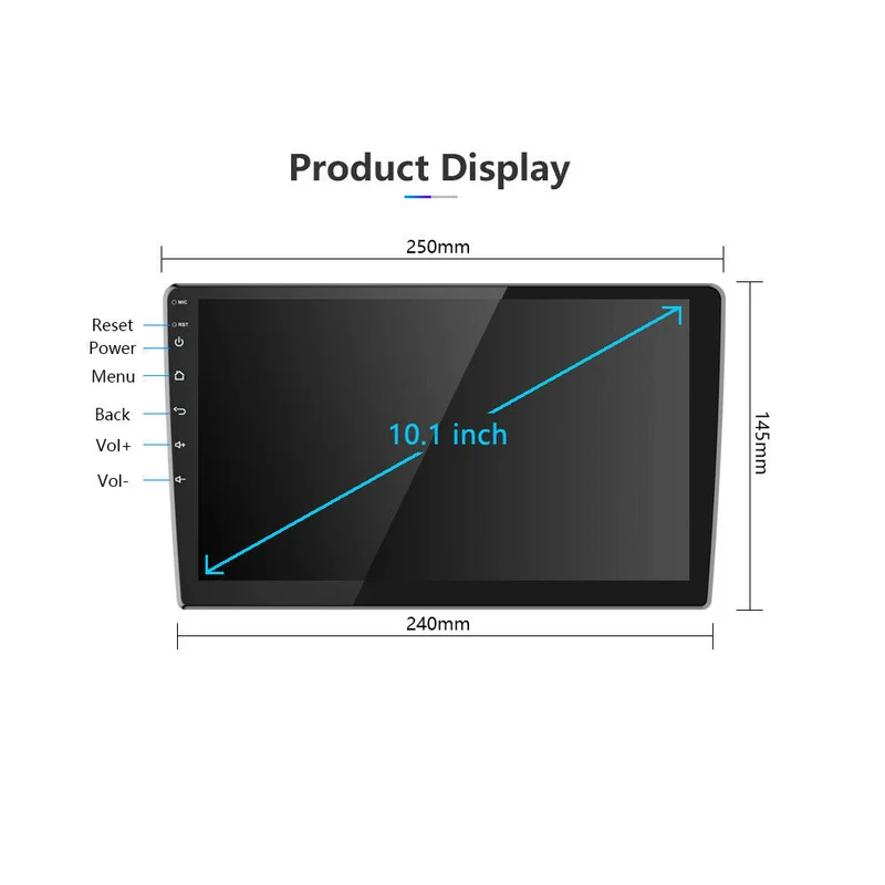 Autoradio 10.1" Pollici 2DIN GPS NAVI BLUETOOTH USB FM Android 9.1 HD Quad core
