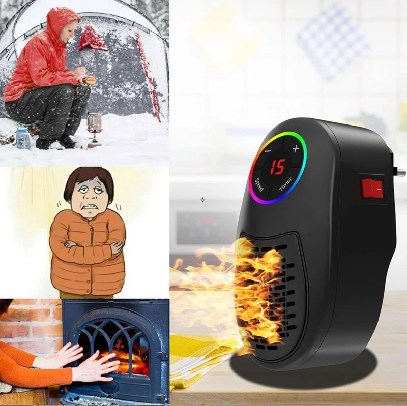Termoventilatore 1000w basso consumo stufetta elettrica basso consumo riscaldamento rapido riscaldatore silenzioso