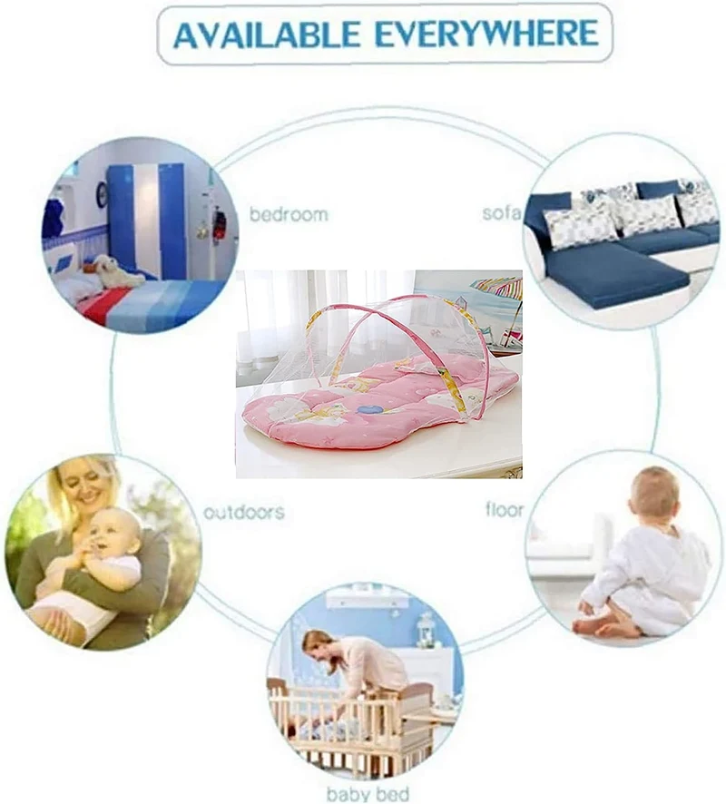 Tenda per bambini musicale Zanzariera per culle Lettino da viaggio Cuscino per cuscino portatile pieghevole per lettino per neonato 95x55