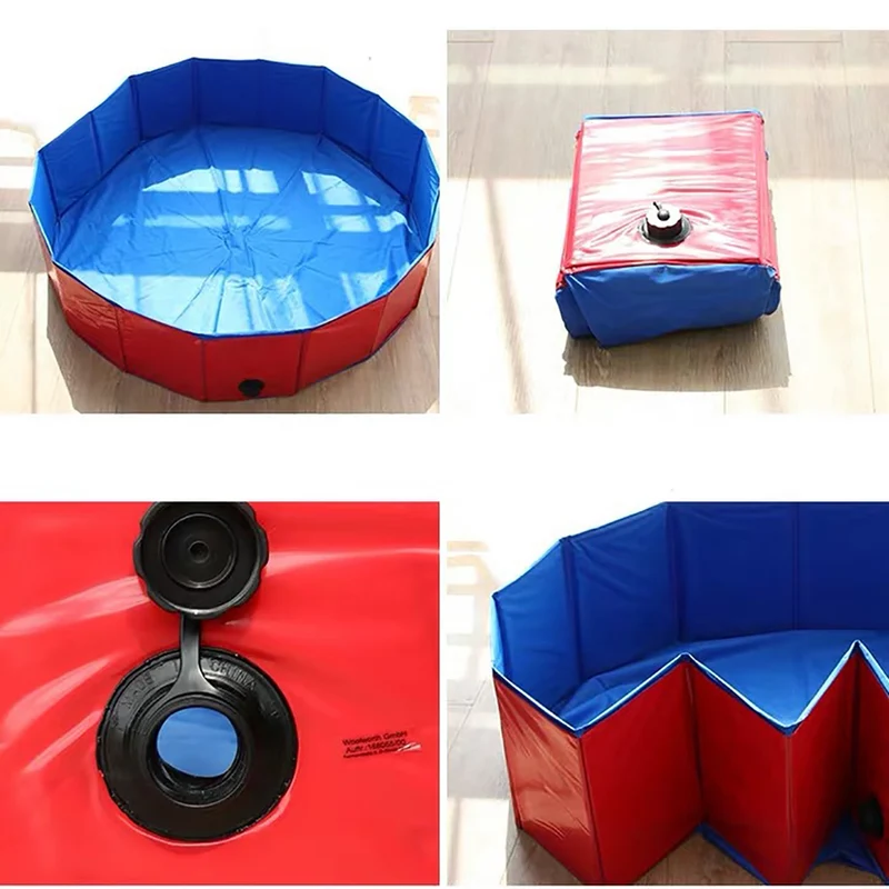 Piscina Pieghevole per Cani - Robusta Facile da Svuotare e Pulire interamente in PVC