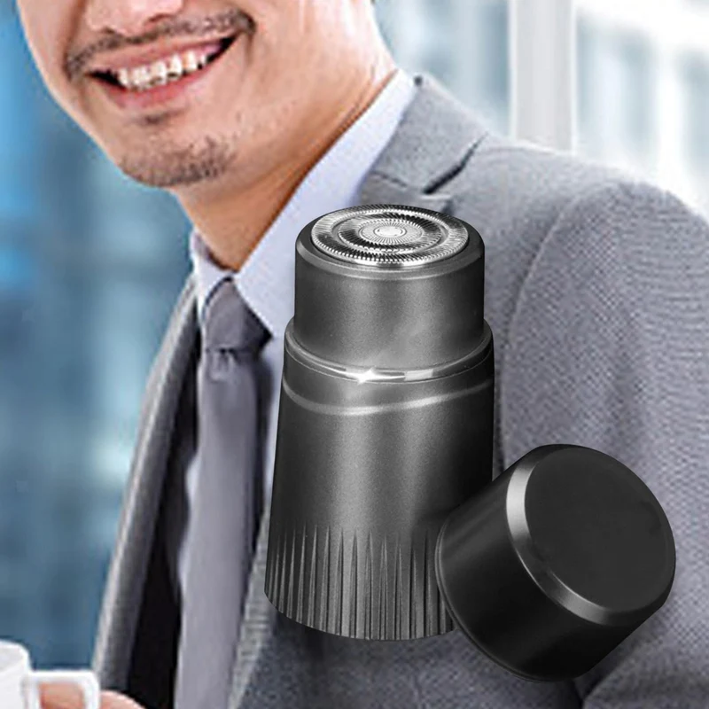 Rasoio elettrico da uomo ricaricabile tramite USB silenzioso per barba